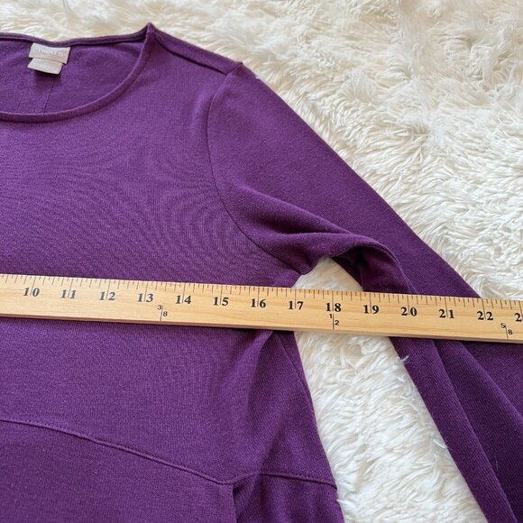 Chicos Women Dress Size 8 Small Purple Knit Pockets Shirt Pullover Stretch 15782 - Picture 7 of 7
